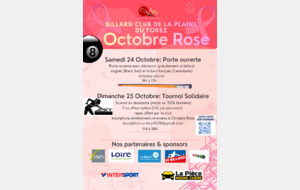 Organisation du premier tournoi solidaire Billard Pour Elle pour Octobre Rose